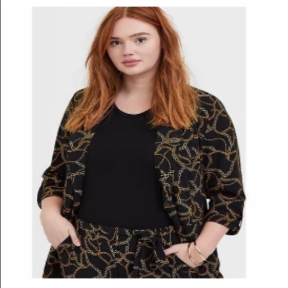NWOT Torrid Printed Blazer Jacket 3/4 Sleeve Sz 5X SKU: GOM20-9 - Picture 1 of 7